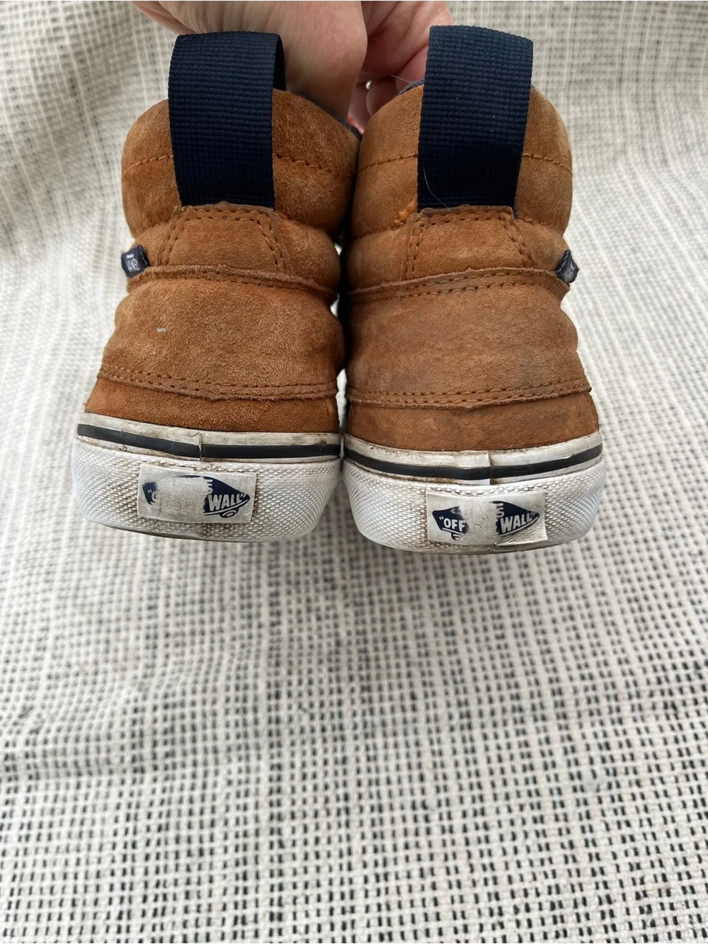 Vans Brown Suede and Navy Duck-Style Mid-Top Sneakers- Women’s 7